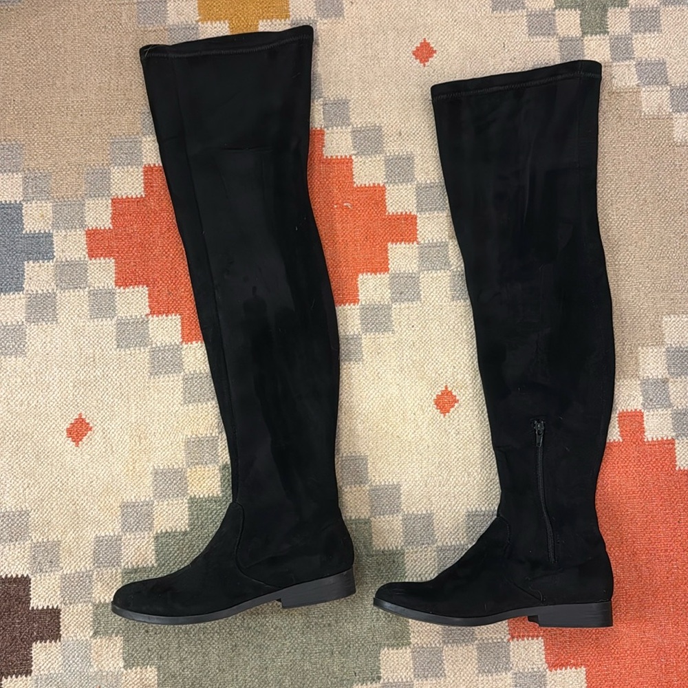 Black Over the Knee Stretch Boots